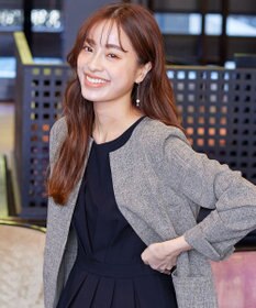 Tiaclasse L 【新色追加・洗える】麻調薄地キーネックジャケット