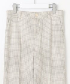 自由区 L TRギャバチェック柄ストレート パンツ