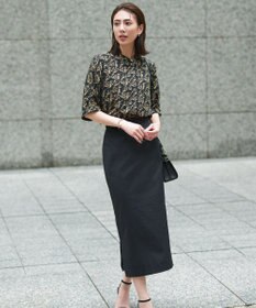 ICB L 【人気のため新色追加・接触冷感・UVケア・速乾・洗える】BackSatinAmunzen 5分袖バンドカラーブラウス