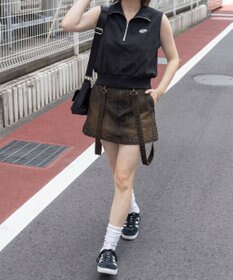 WEGO ヴィンテージウォッシュサス付スカパン