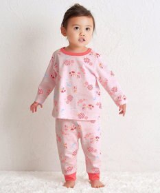 MIKI HOUSE HOT BISCUITS 【80-120cm】 リゾートキャビット 腹巻き付き タック天竺素材 長袖パジャマ