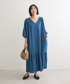 Green Parks ・ＳＵＧＡＲ　ＳＰＯＯＮ　デニムＶネックワンピース