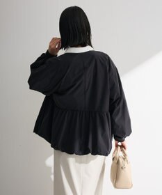 Green Parks ノーカラーペプラムブルゾン