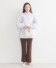 earth music&ecology レギュラーカラーフリルシャツ