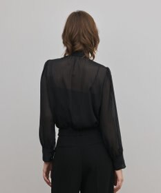 GRACE CONTINENTAL ストライプボウブラウス