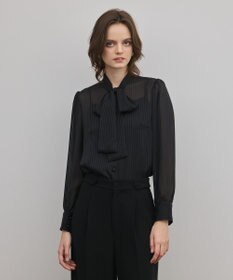 GRACE CONTINENTAL ストライプボウブラウス
