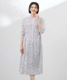 J.PRESS LADIES L 【洗える】スパンローンフラワープリント ワンピース