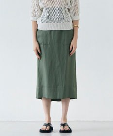 BEIGE， 【洗える】BERNARD / リネンアウトポケットハイウエストスカート