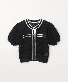 GRACE CONTINENTAL バイカラーシアーニットカーディガン