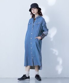 J.PRESS YORK STREET 【WOMEN】デニムロングシャツ ワンピース