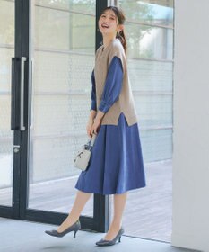 Tiaclasse 【2点セット】ニットベスト＋起毛シャツ