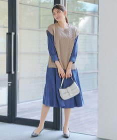 Tiaclasse 【2点セット】ニットベスト＋起毛シャツ