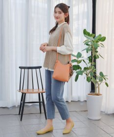 Tiaclasse 【2点セット】ニットベスト＋起毛シャツ