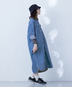 J.PRESS YORK STREET 【WOMEN】デニムロングシャツ ワンピース