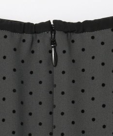 J.PRESS LADIES 【洗える】ドットフロッキープリント フレア スカート