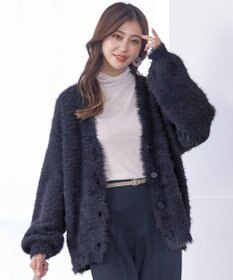 Tiaclasse 【洗える】シャギーニットカーディガン