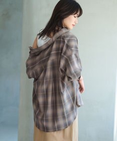 ANY L オンブレーチェックオーバーシャツ