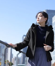 Tiaclasse エコファー付きフードショートコート