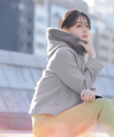 Tiaclasse エコファー付きフードショートコート