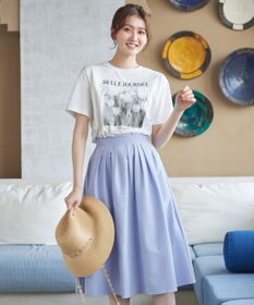 Tiaclasse 【新色追加・選べる丈】麻調タックフレアスカート