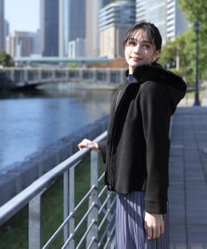 Tiaclasse エコファー付きフードショートコート