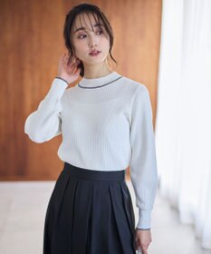 ANY SIS L 【アンサンブル対応】バイカラーリブ ニット