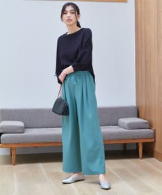 ANY 【ウエストゴム】イージーケアライトストレッチワイドパンツ