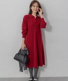 組曲 【加藤ローサさん着用】スキッパーニット ワンピース