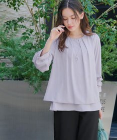 Tiaclasse 【新色追加・洗える】つまみタック袖レイヤードブラウス