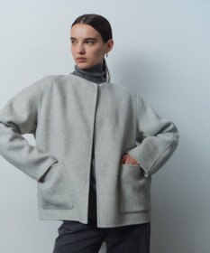 BEIGE， 【WEB限定】PAYSON / ウールリバーノーカラーショートコート