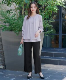 Tiaclasse 【新色追加・洗える】つまみタック袖レイヤードブラウス