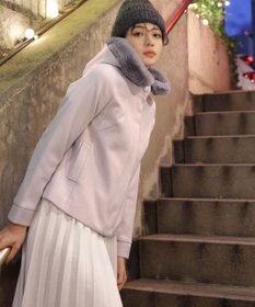 Tiaclasse エコファー付きフードショートコート