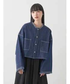 earth music&ecology スクエアデニムシャツ