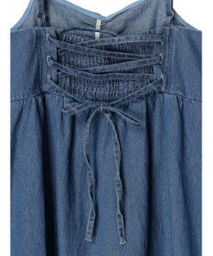 earth music&ecology デニムバックレースアップワンピース