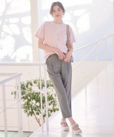 ANY 【ウエストゴム/ストレッチ/セットアップ可】イージィケアストレッチテーパードパンツ