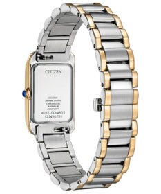 CITIZEN 【白蝶貝のレクタンギュラーモデル】使いやすいシルバーとウォームゴールドのバイカラーウオッチ