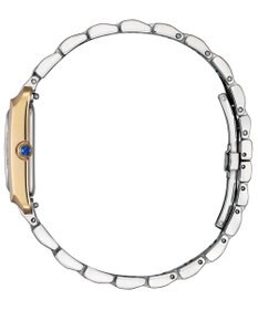 CITIZEN 【白蝶貝のレクタンギュラーモデル】使いやすいシルバーとウォームゴールドのバイカラーウオッチ