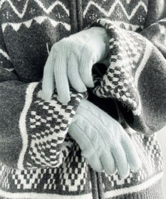 WEGO 【スマホ対応】ケーブル編みニットグローブ