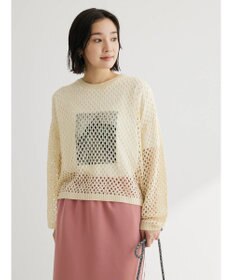 Green Parks メッシュ編みニットプルオーバー