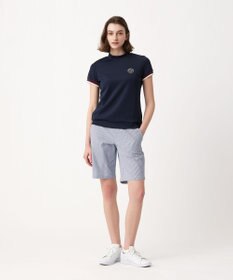 23区GOLF 【WOMEN】【吸水速乾・UVケア】袖ライン モックネックシャツ