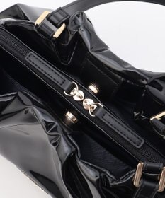 LA BAGAGERIE ソフトエナメル2WAYハンドバッグ Mサイズ