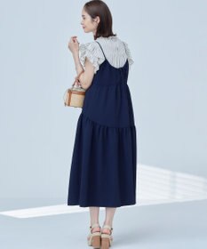 組曲 【WEB限定】クレープストレッチ ティアードキャミワンピース