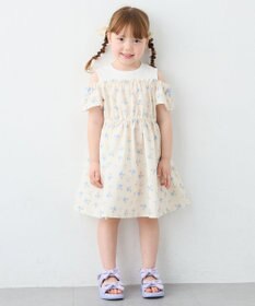 ANY KIDS 【洗濯機可能】オンオフショルダーワンピース