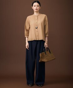 自由区 【SHIHOさん着用・可変デザイン・季節を彩る素材】ワイドライフィア トートバッグ