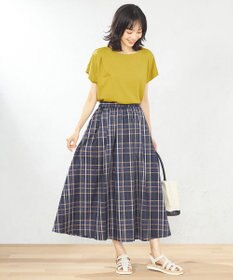 ANY 【ウエストゴム】イージーケアチェック スカート