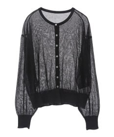 earth music&ecology 接触冷感シアークルーニットカーディガン