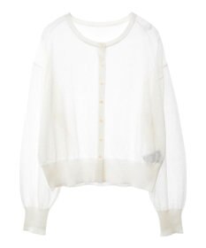 earth music&ecology 接触冷感シアークルーニットカーディガン