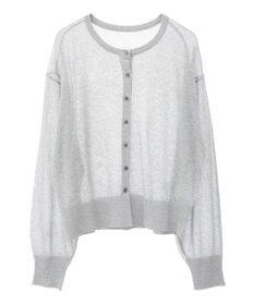 earth music&ecology 接触冷感シアークルーニットカーディガン