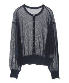 earth music&ecology 接触冷感シアークルーニットカーディガン