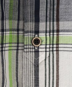 JOSEPH ABBOUD 【サスティナブル】リヨセルリネンチェック 七分袖シャツ